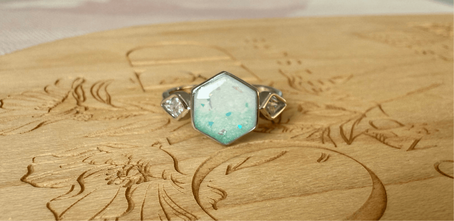 Hexagon Keepsake Ring - Loved Beyond Measure Keepsakes