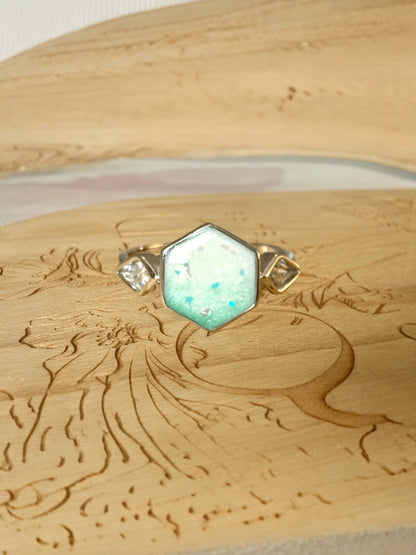 Hexagon Breastmilk | Memorial Keepsake Ring