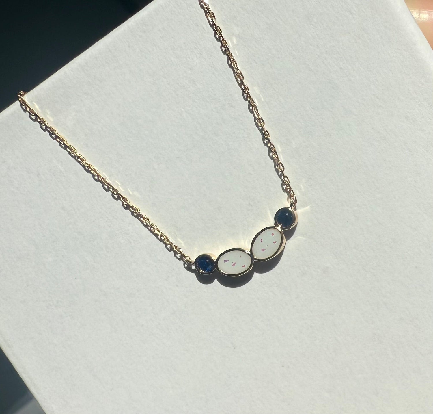 14K Double Oval Birthstone Necklace - Loved Beyond Measure Keepsakes