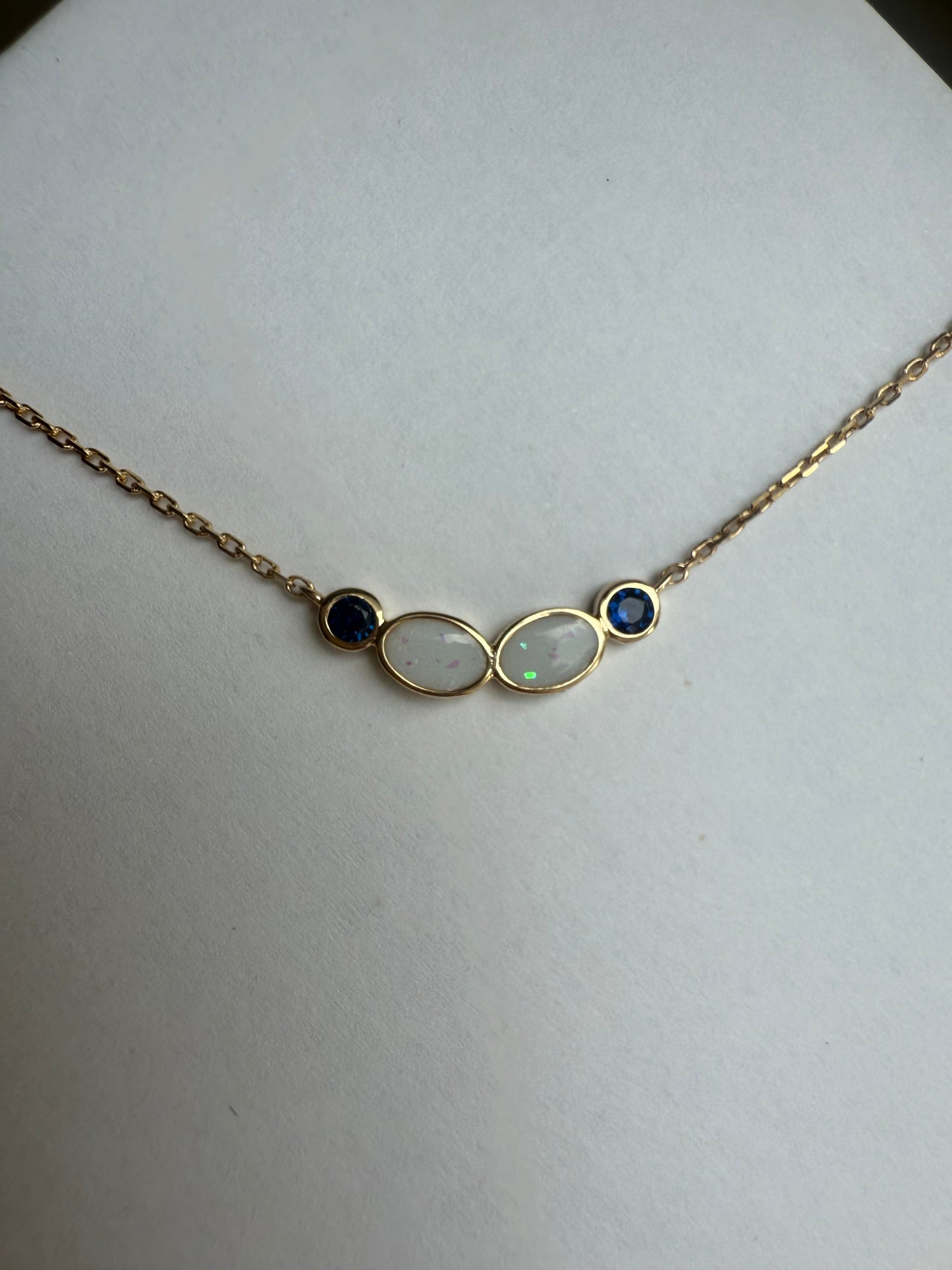 14K Double Oval Birthstone Necklace - Loved Beyond Measure Keepsakes