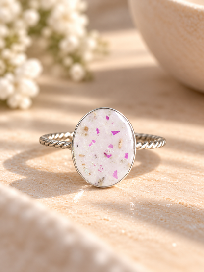 Twisted Breastmilk | Memorial Keepsake Ring - Oval