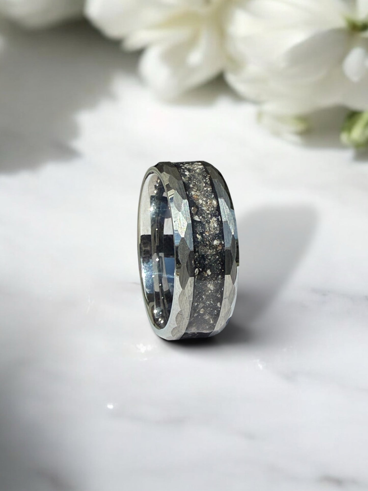 Hammered Breastmilk | Memorial Keepsake Ring