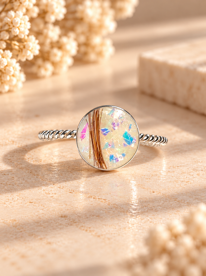 Twisted Round Breastmilk | Memorial Keepsake Ring - Round