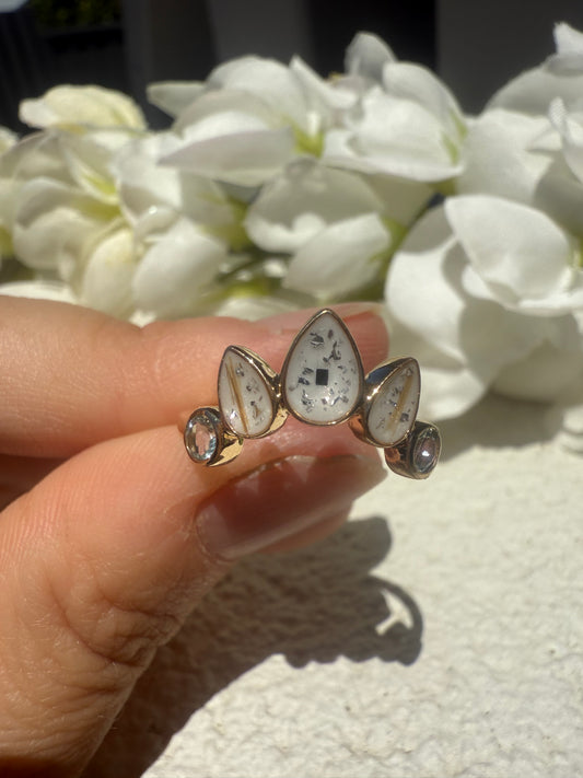 Lotus Birthstone Keepsake Ring