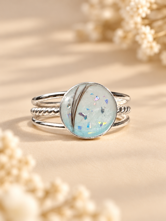 Trio Round Breastmilk | Memorial Keepsake Ring