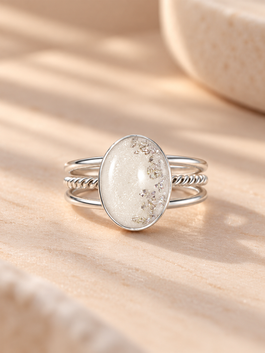 Trio Oval Breastmilk | Memorial Keepsake Ring