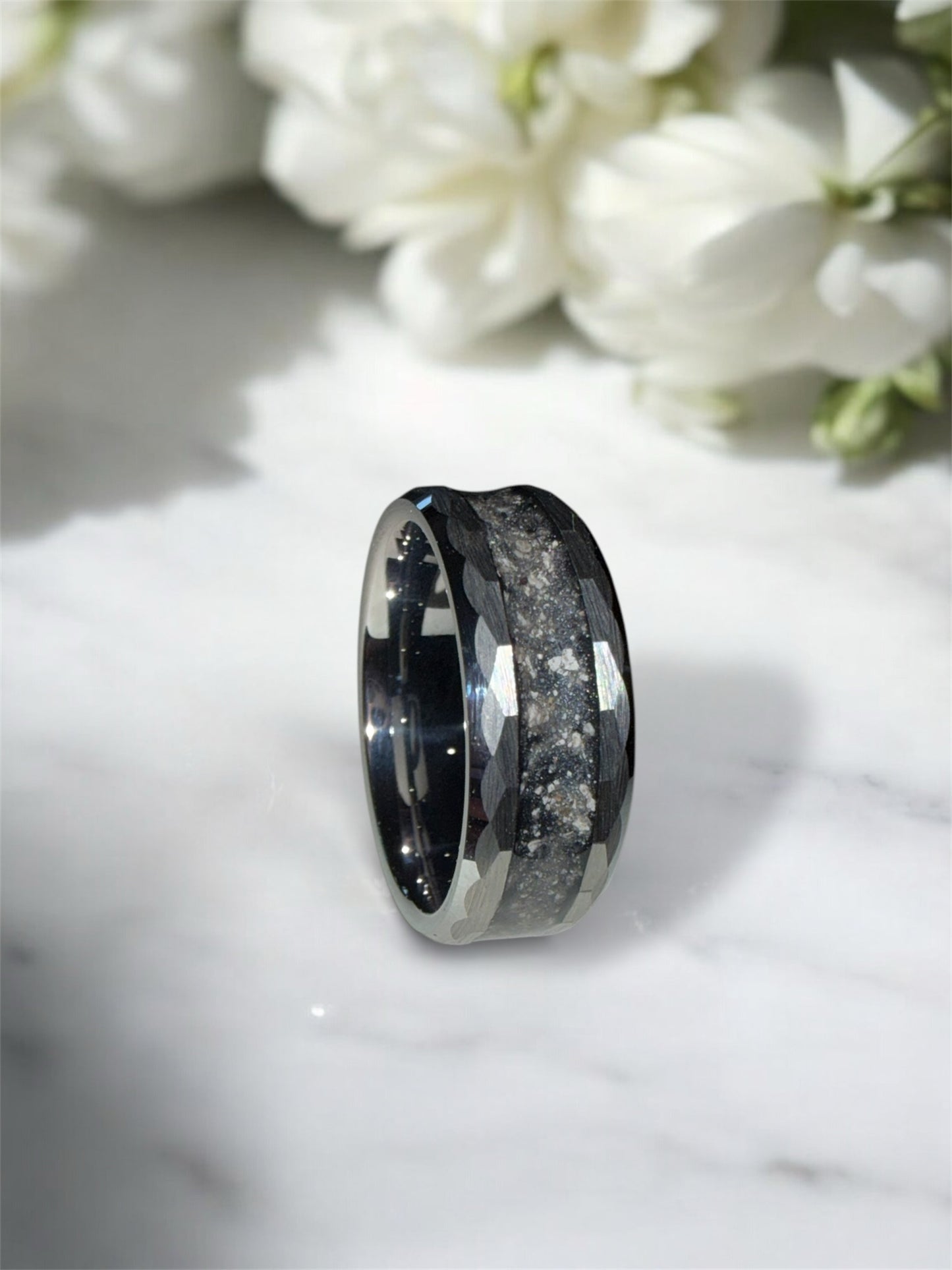 Hammered Breastmilk | Memorial Keepsake Ring