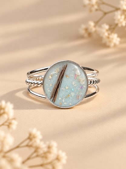 Trio Round Breastmilk | Memorial Keepsake Ring