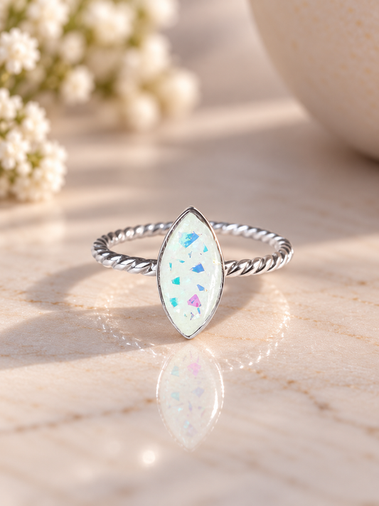 Twisted Marquise Breastmilk | Memorial Keepsake Ring