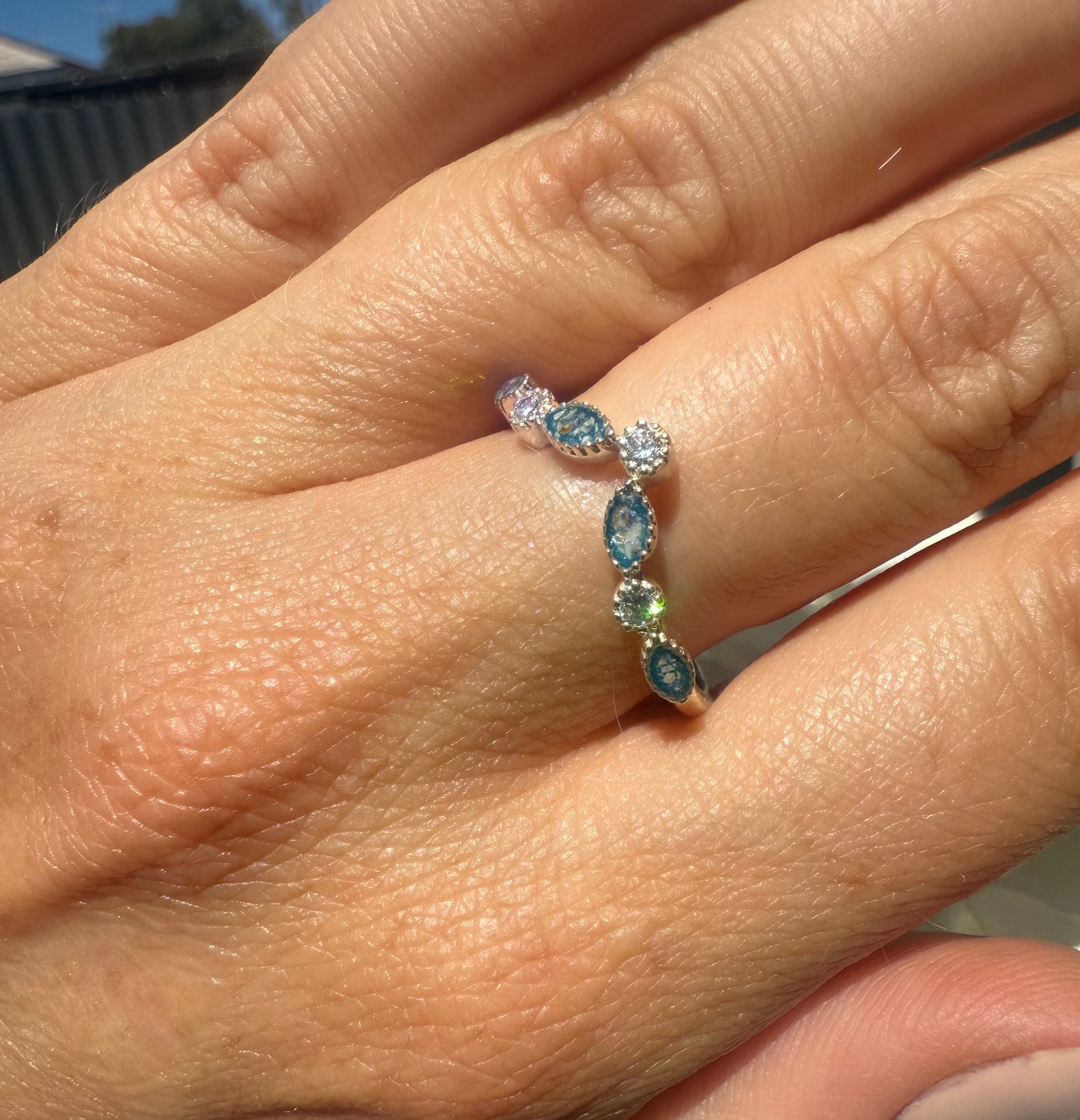 Halo Birthstone Breastmilk | Memorial Keepsake Ring