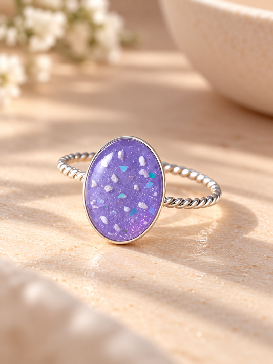 Twisted Breastmilk | Memorial Keepsake Ring - Oval