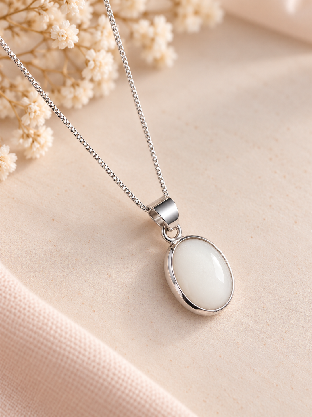 Oval sterling silver breastmilk pendant to commemorate your breastfeeding journey 