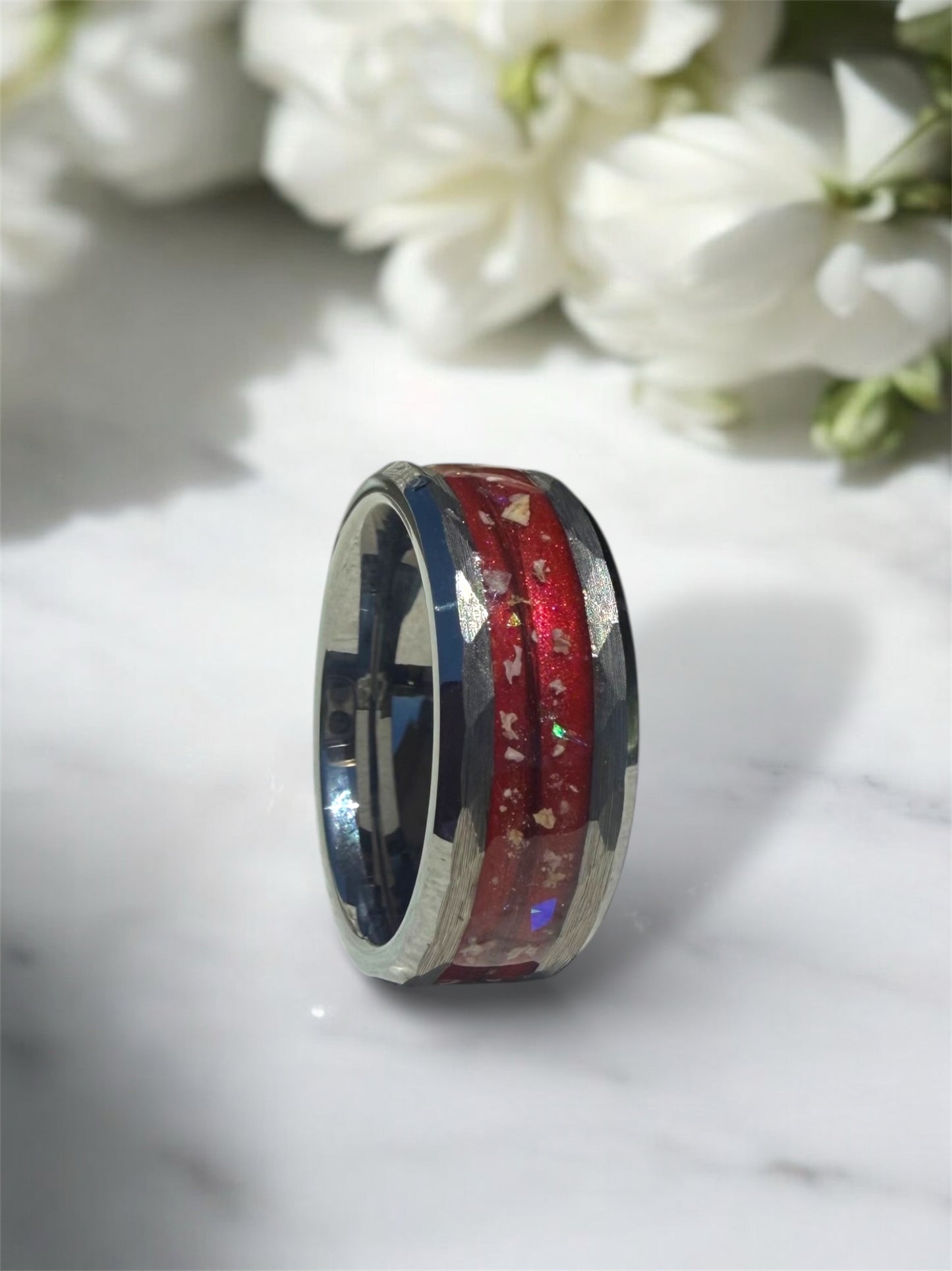 Hammered Breastmilk | Memorial Keepsake Ring