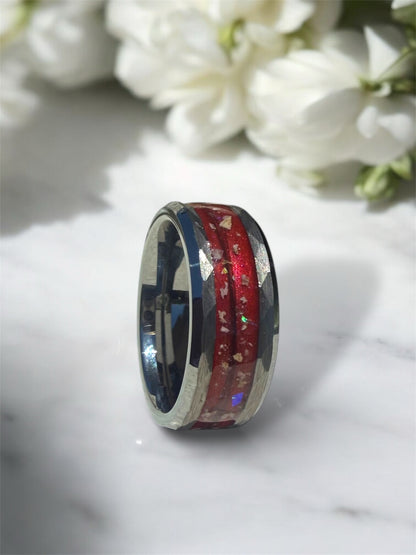 Hammered Breastmilk | Memorial Keepsake Ring