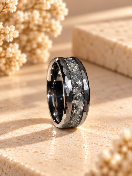 Hammered Breastmilk | Memorial Keepsake Ring
