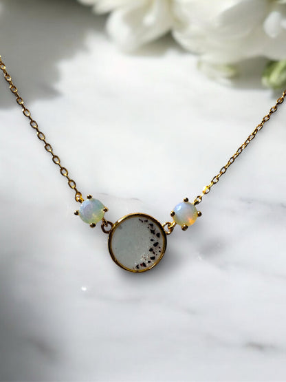 Round Birthstone Breastmilk | Memorial Keepsake Necklace