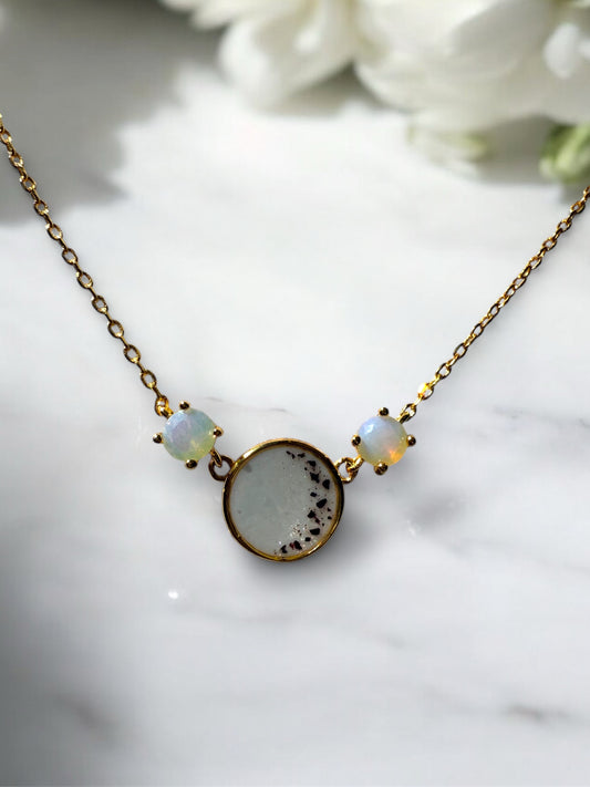 Round Birthstone Breastmilk | Memorial Keepsake Necklace