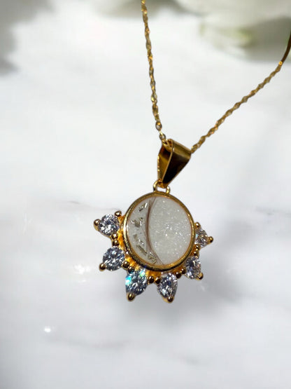 Sparkle Round Breastmilk | Memorial Keepsake Necklace