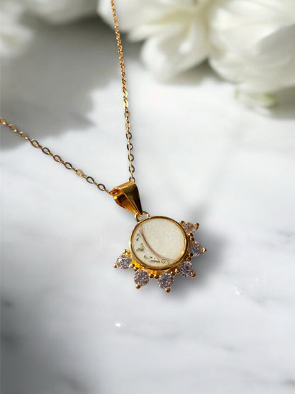 Sparkle Round Breastmilk | Memorial Keepsake Necklace