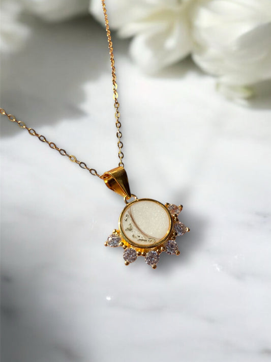 Sparkle Round Breastmilk | Memorial Keepsake Necklace