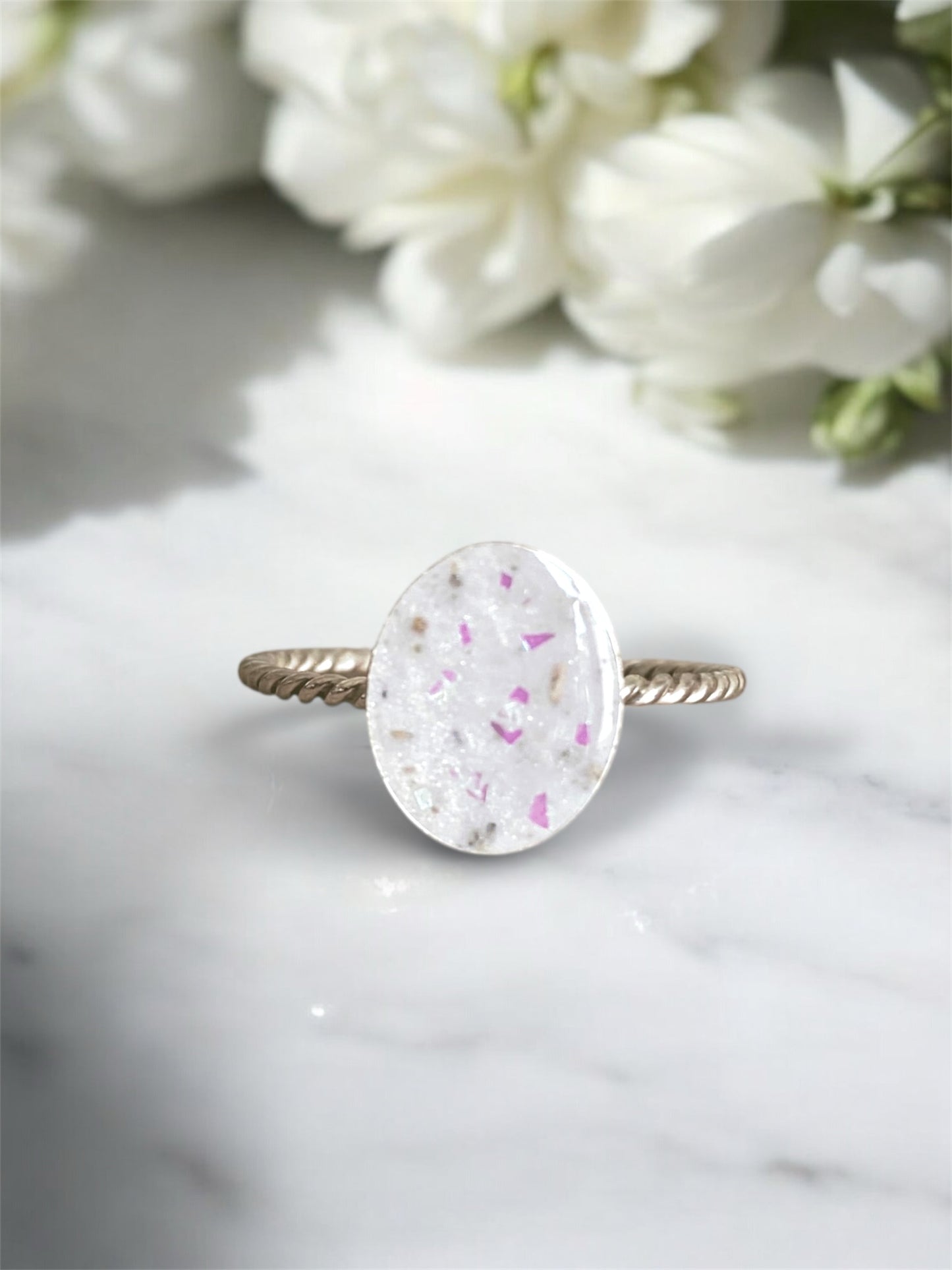Twisted Breastmilk | Memorial Keepsake Ring - Oval