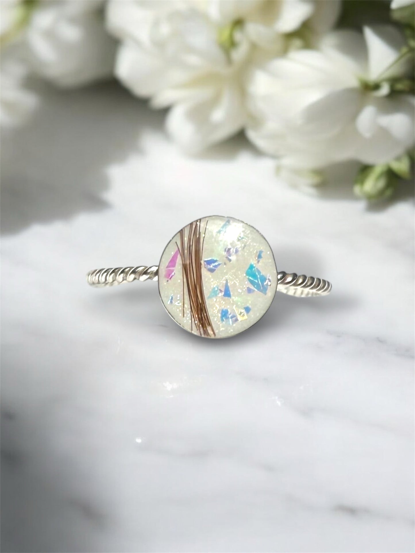 Twisted Round Breastmilk | Memorial Keepsake Ring - Round