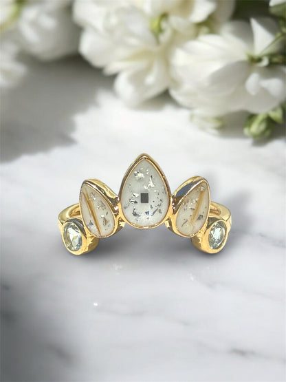 Lotus Birthstone Breastmilk | Memorial Keepsake Ring