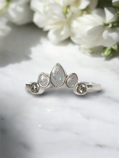 Lotus Birthstone Breastmilk | Memorial Keepsake Ring