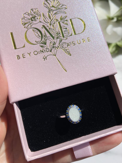 Oval Birthstone Breastmilk | Memorial Keepsake Ring