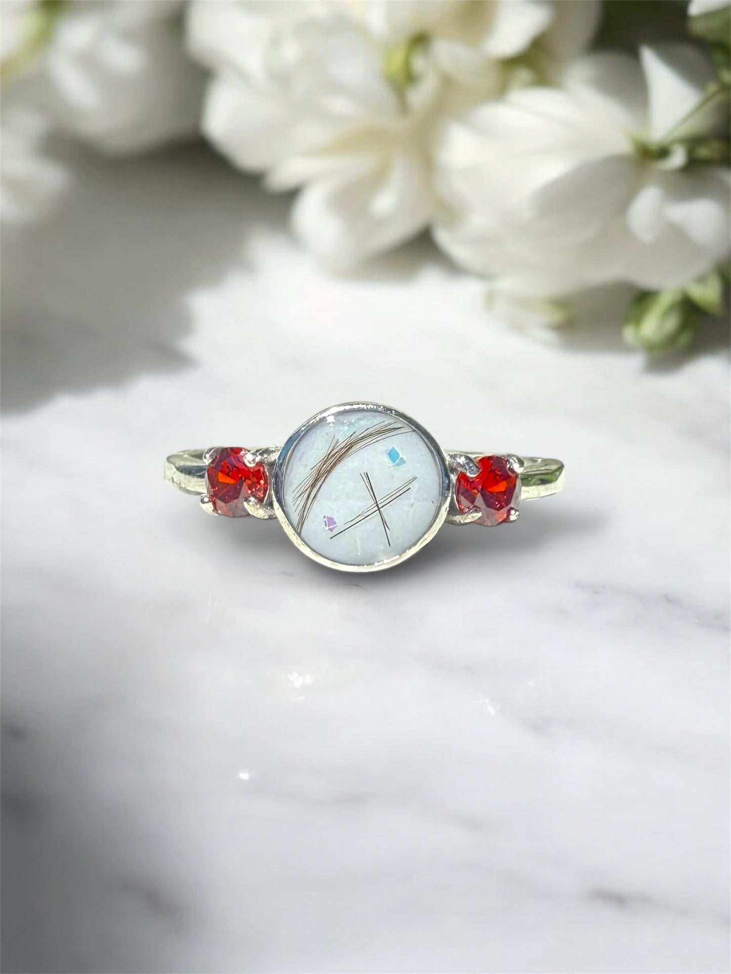 Round Birthstone Keepsake Ring