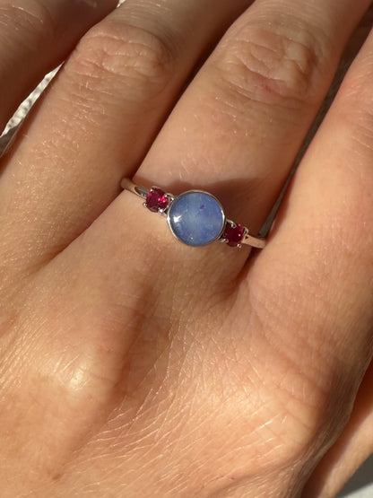 Round Birthstone Keepsake Ring