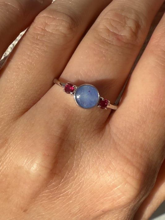 Round Birthstone Breastmilk | Memorial Keepsake Ring