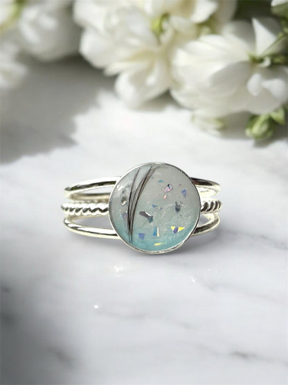Trio Round Breastmilk | Memorial Keepsake Ring