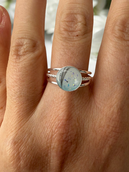 Trio Round Breastmilk | Memorial Keepsake Ring