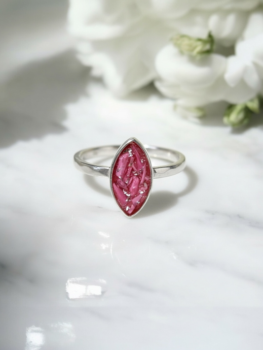Hammered Marquise Breastmilk | Memorial Keepsake Ring