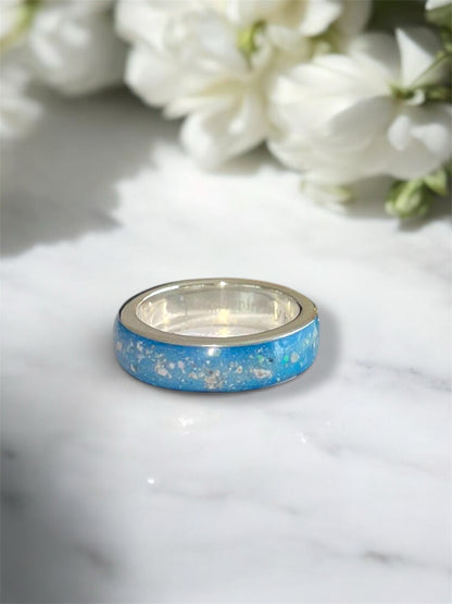Wide Band Breastmilk | Memorial Keepsake Ring