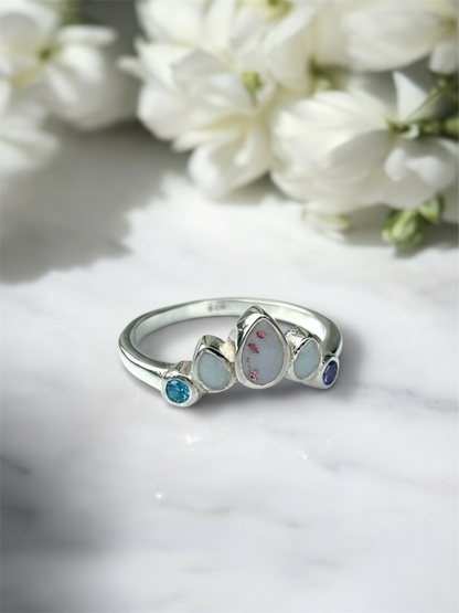 Lotus Birthstone Breastmilk | Memorial Keepsake Ring
