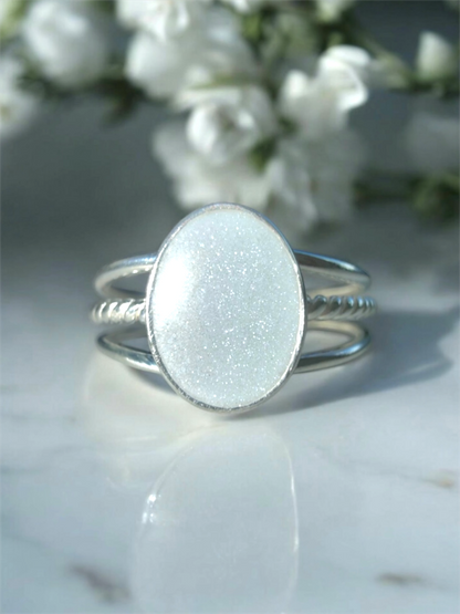 Trio Oval Breastmilk | Memorial Keepsake Ring
