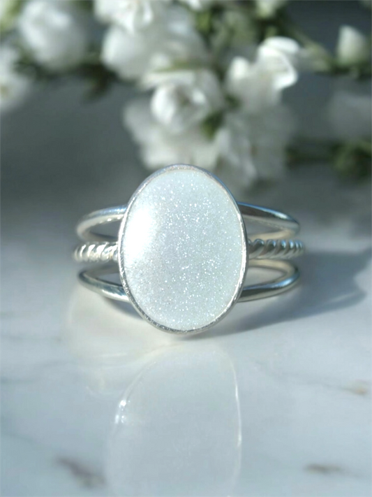 Trio Oval Breastmilk | Memorial Keepsake Ring