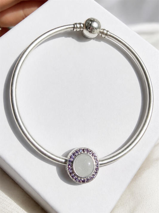 Round Birthstone Breastmilk | Memorial Keepsake Charm