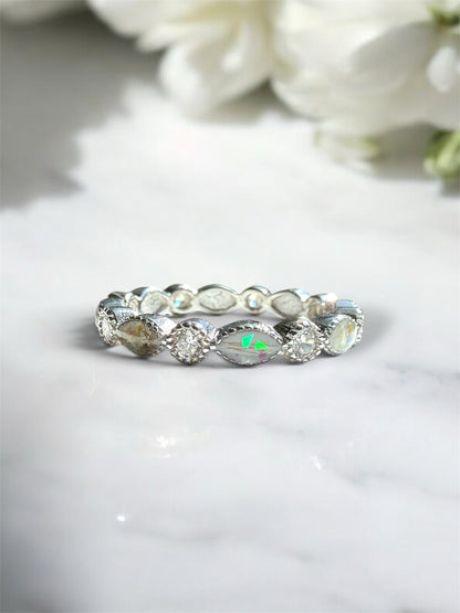 Sterling silver ring containing memorial ashes and hair. 