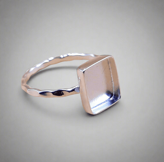 Hammered Rectangle Ring - Loved Beyond Measure Keepsakes