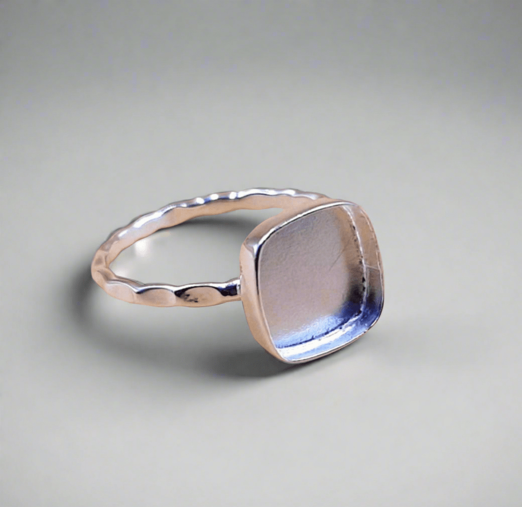 Hammered Square Ring - Loved Beyond Measure Keepsakes