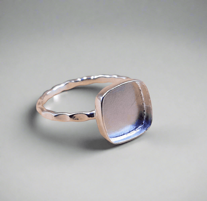 Hammered Square Ring - Loved Beyond Measure Keepsakes