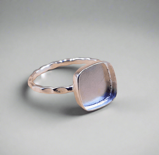 Hammered Square Ring - Loved Beyond Measure Keepsakes