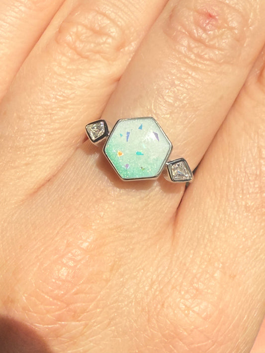 Hexagon Keepsake Ring - Loved Beyond Measure Keepsakes