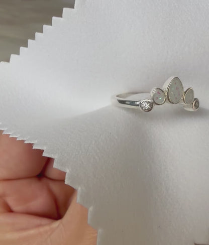 Lotus Birthstone Keepsake Ring