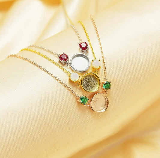 Round Birthstone Necklace - Loved Beyond Measure Keepsakes