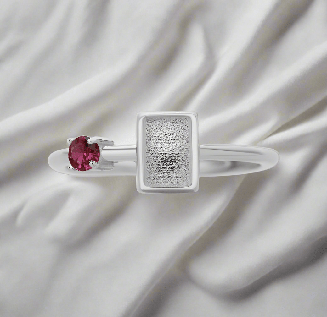 Square Birthstone Keepsake Ring - Loved Beyond Measure Keepsakes