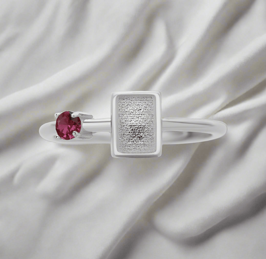 Square Birthstone Keepsake Ring - Loved Beyond Measure Keepsakes